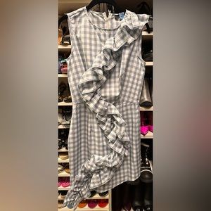 Asymmetrical gingham dress